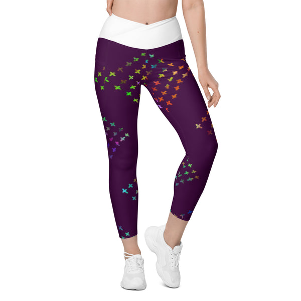 Crossover leggings with pockets