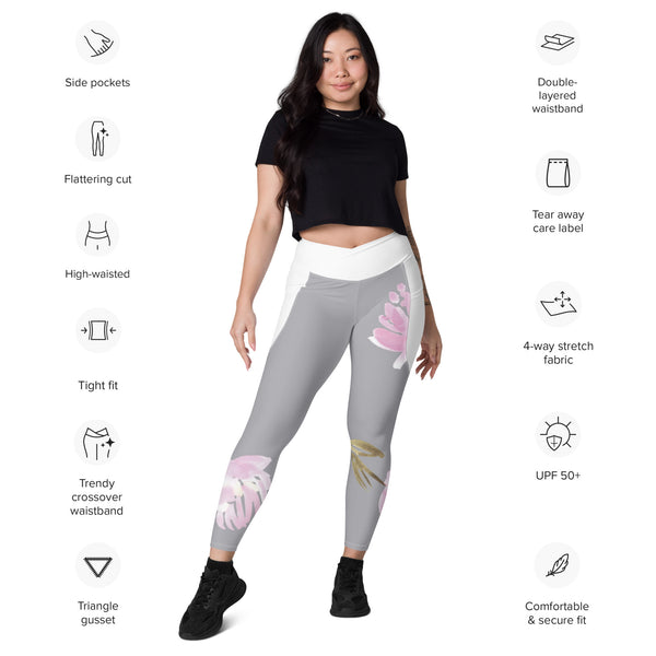 Crossover leggings with pockets