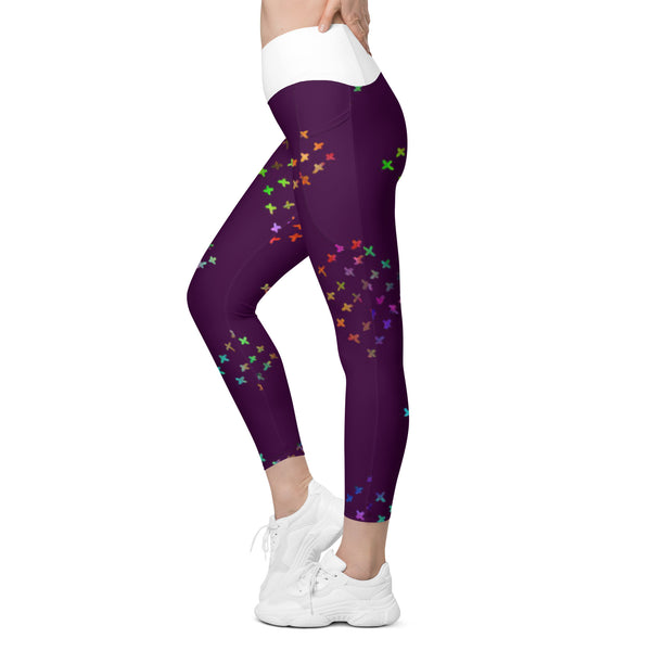 Crossover leggings with pockets