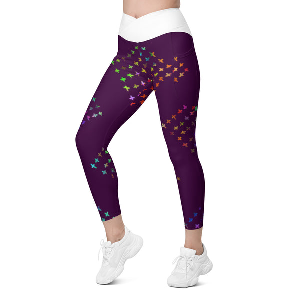 Crossover leggings with pockets
