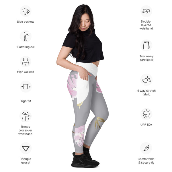 Crossover leggings with pockets
