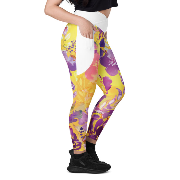 Crossover leggings with pockets