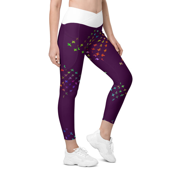 Crossover leggings with pockets