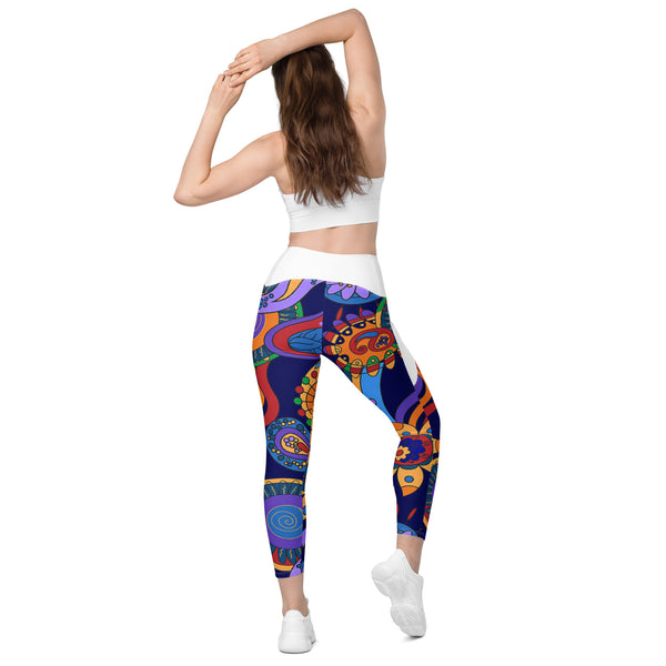 Crossover leggings with pockets