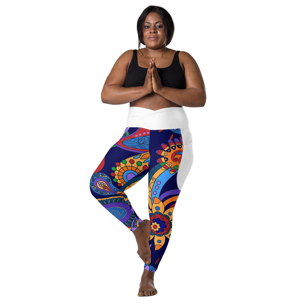 Crossover leggings with pockets