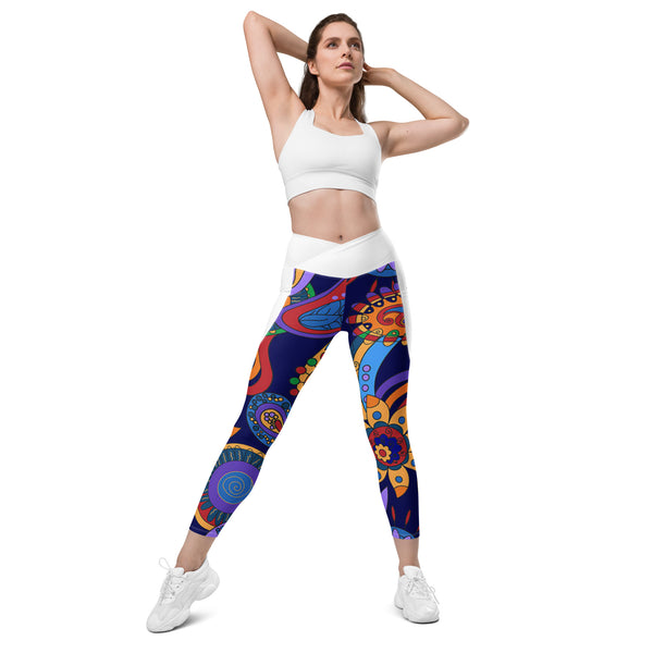 Crossover leggings with pockets