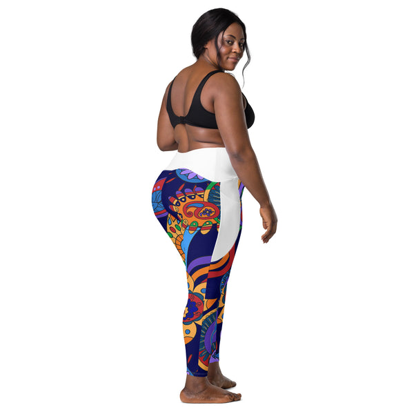 Crossover leggings with pockets