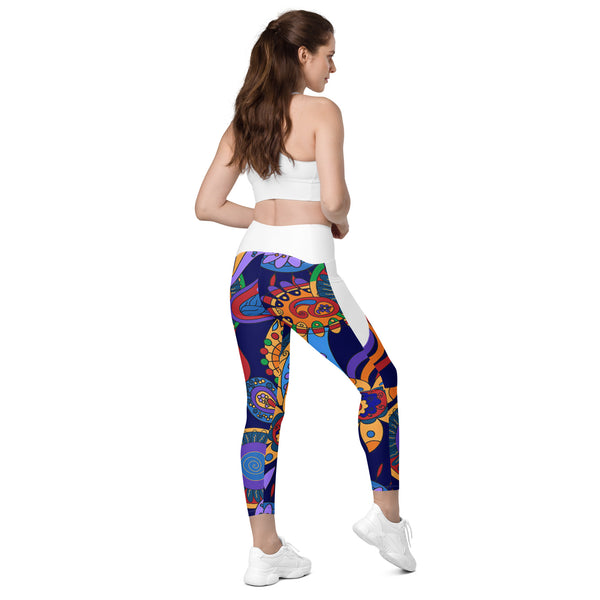 Crossover leggings with pockets