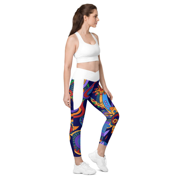 Crossover leggings with pockets