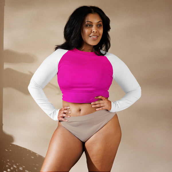 Recycled long-sleeve crop top