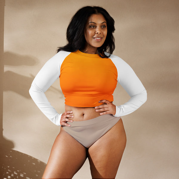 Recycled long-sleeve crop top