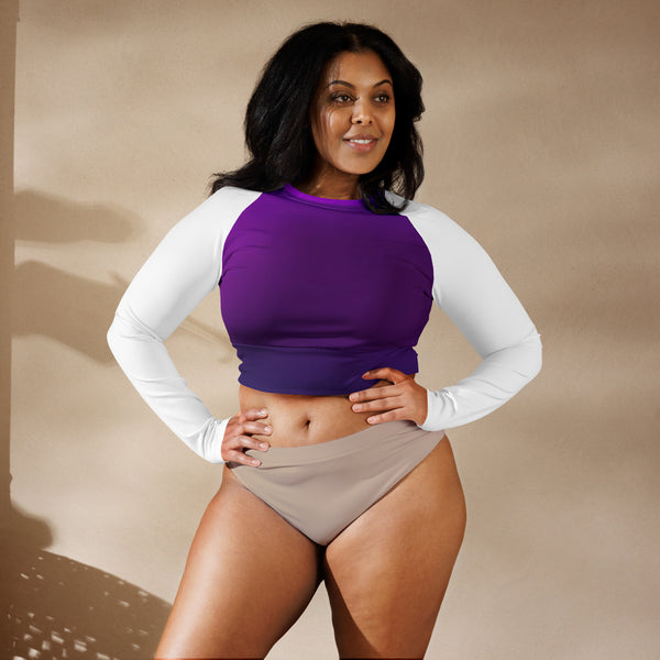 Recycled long-sleeve crop top
