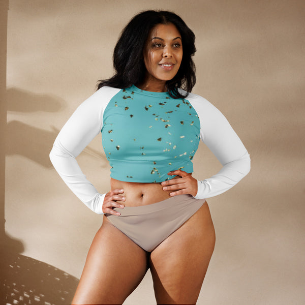 Recycled long-sleeve crop top