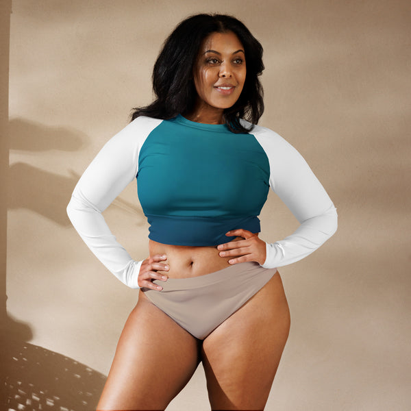 Recycled long-sleeve crop top