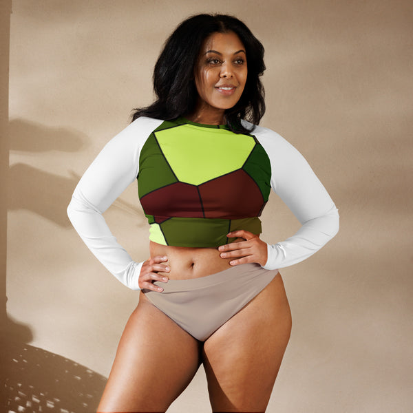 Recycled long-sleeve crop top