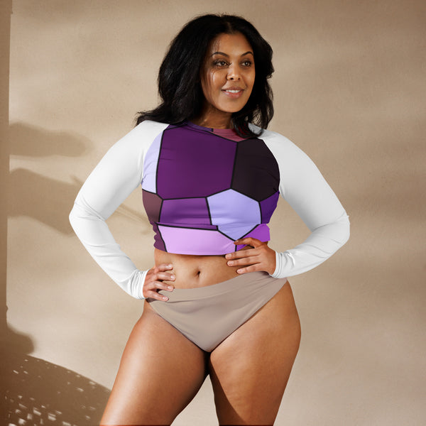 Recycled long-sleeve crop top