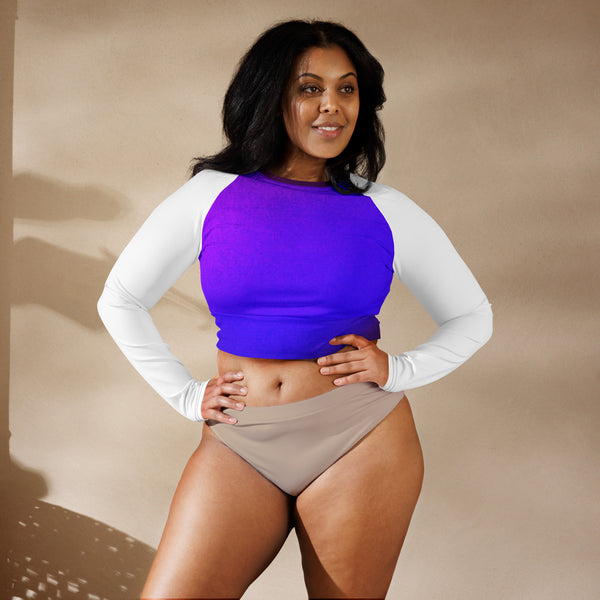 Recycled long-sleeve crop top