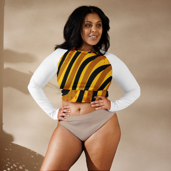 Recycled long-sleeve crop top