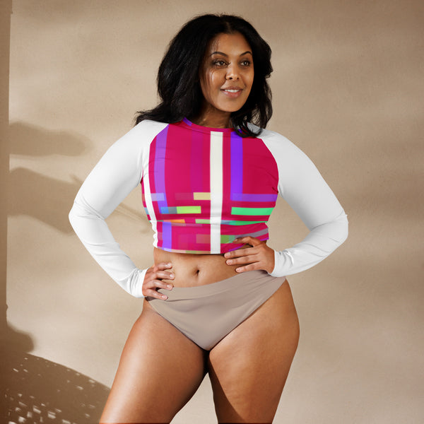 Recycled long-sleeve crop top