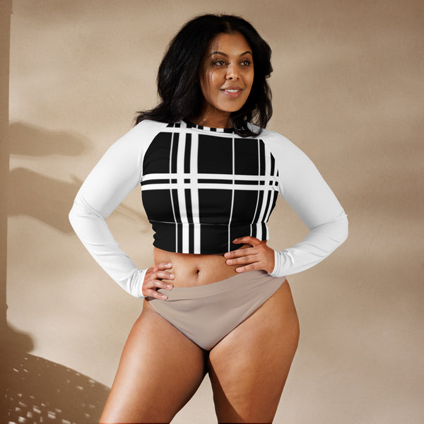 Recycled long-sleeve crop top