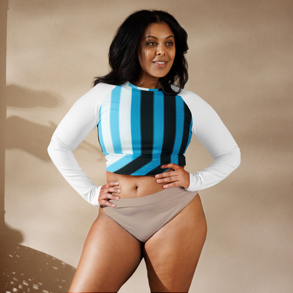 Recycled long-sleeve crop top
