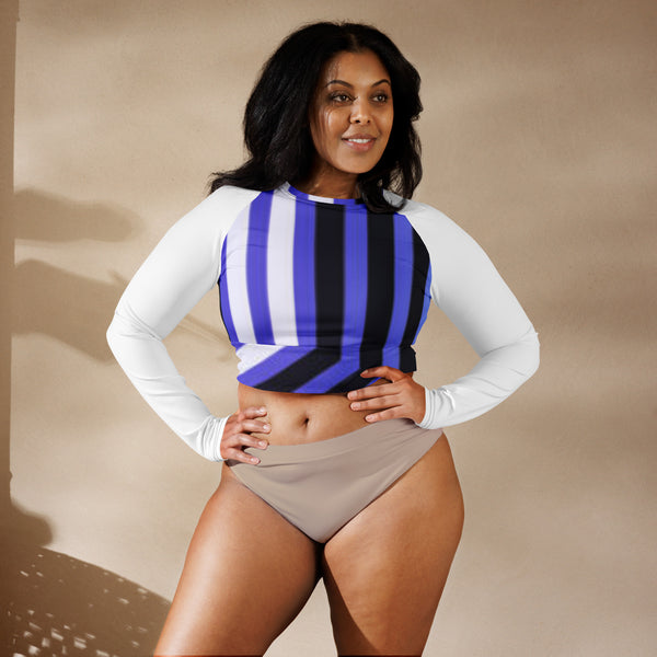 Recycled long-sleeve crop top