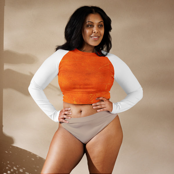 Recycled long-sleeve crop top