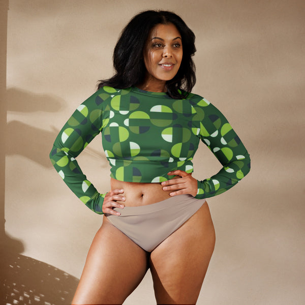 Recycled long-sleeve crop top