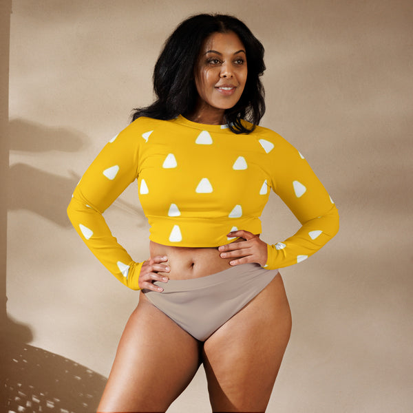Recycled long-sleeve crop top