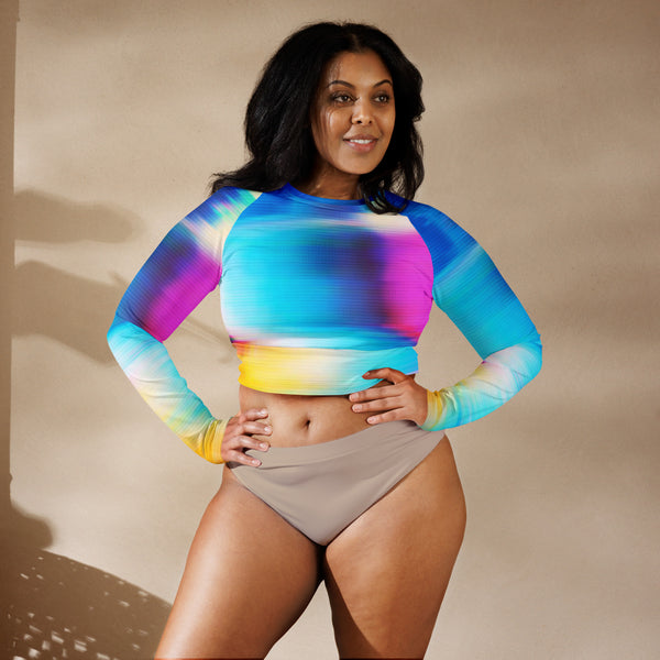 Recycled long-sleeve crop top