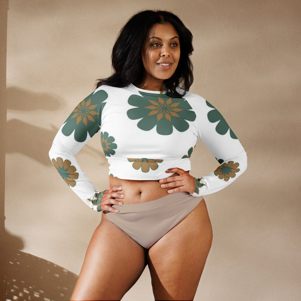 Recycled long-sleeve crop top