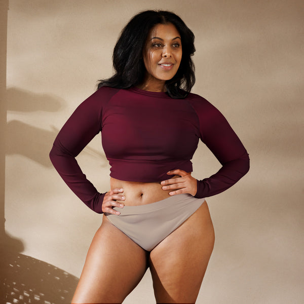 Recycled long-sleeve crop top