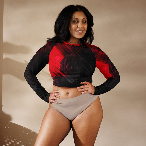 Recycled long-sleeve crop top