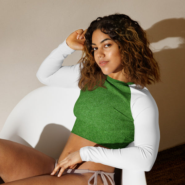 Recycled long-sleeve crop top