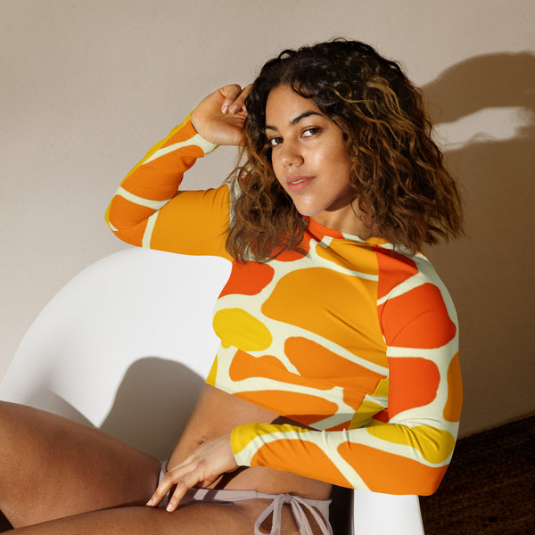 Recycled long-sleeve crop top
