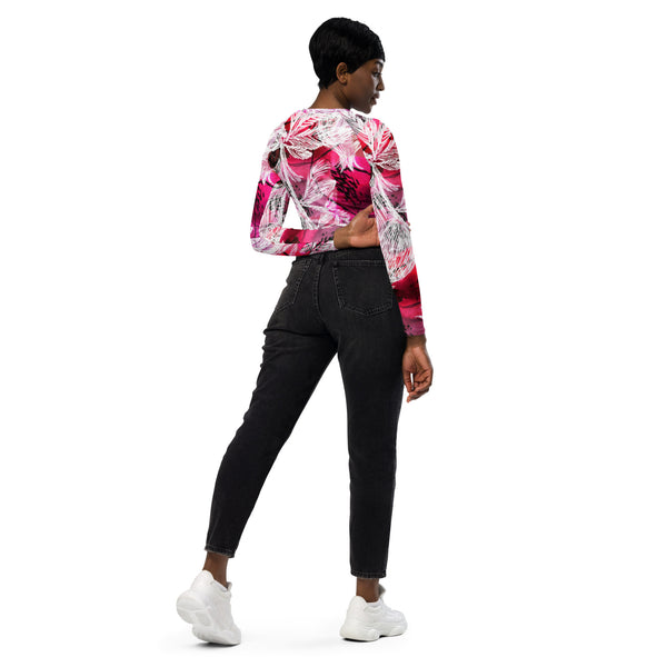 Recycled long-sleeve crop top