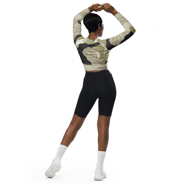 Recycled long-sleeve crop top