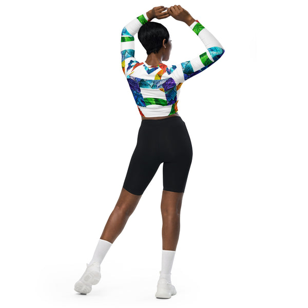 Recycled long-sleeve crop top