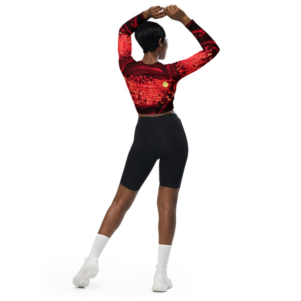 Recycled long-sleeve crop top
