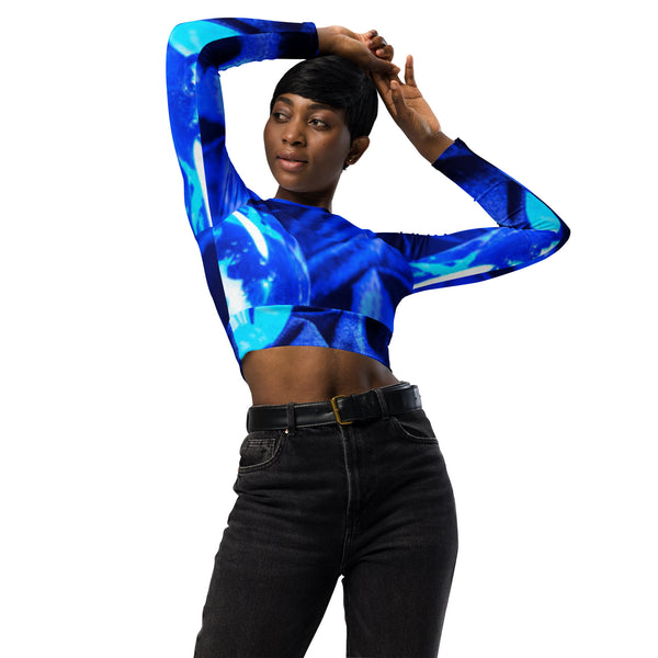 Recycled long-sleeve crop top