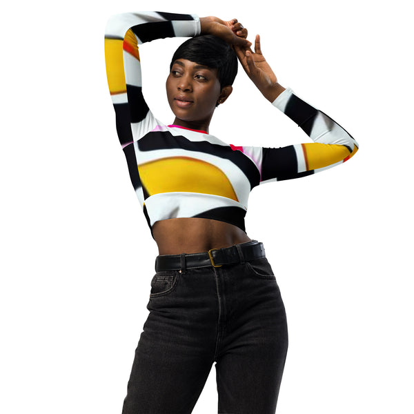 Recycled long-sleeve crop top