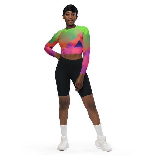 Recycled long-sleeve crop top
