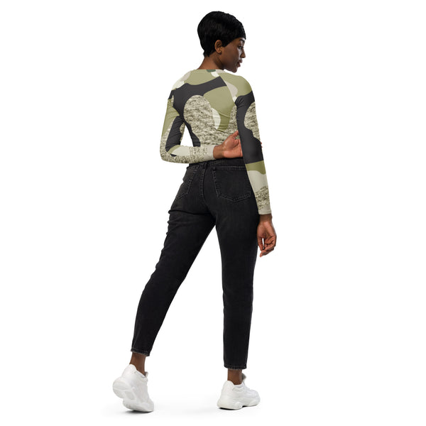 Recycled long-sleeve crop top