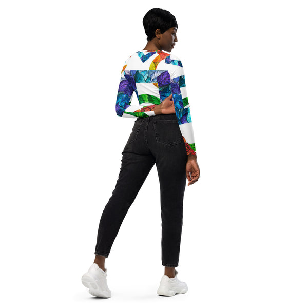 Recycled long-sleeve crop top