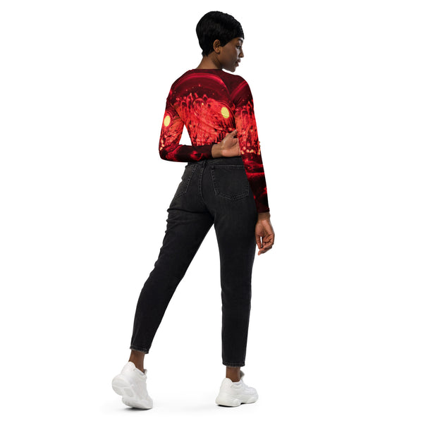 Recycled long-sleeve crop top