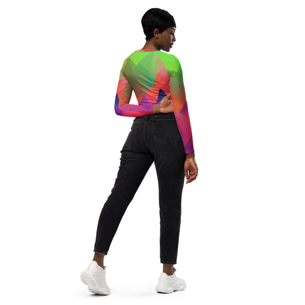 Recycled long-sleeve crop top