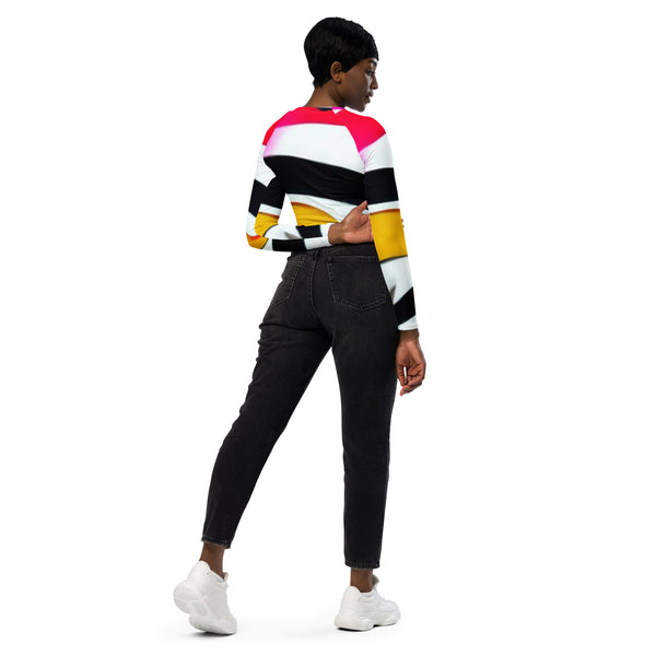 Recycled long-sleeve crop top