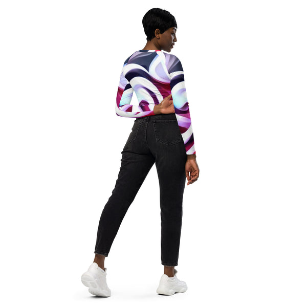 Recycled long-sleeve crop top