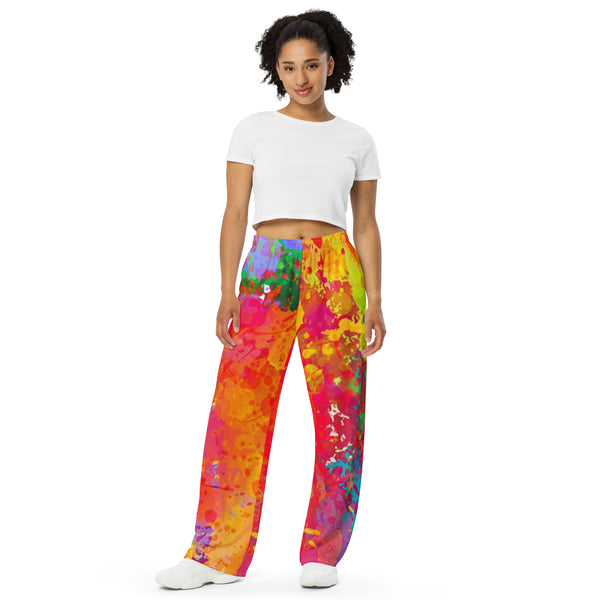 All-over print unisex wide-leg pants