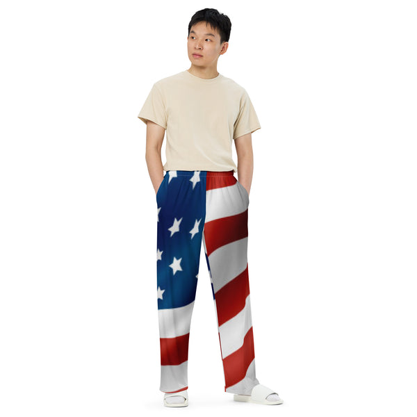 All-over print unisex wide-leg pants